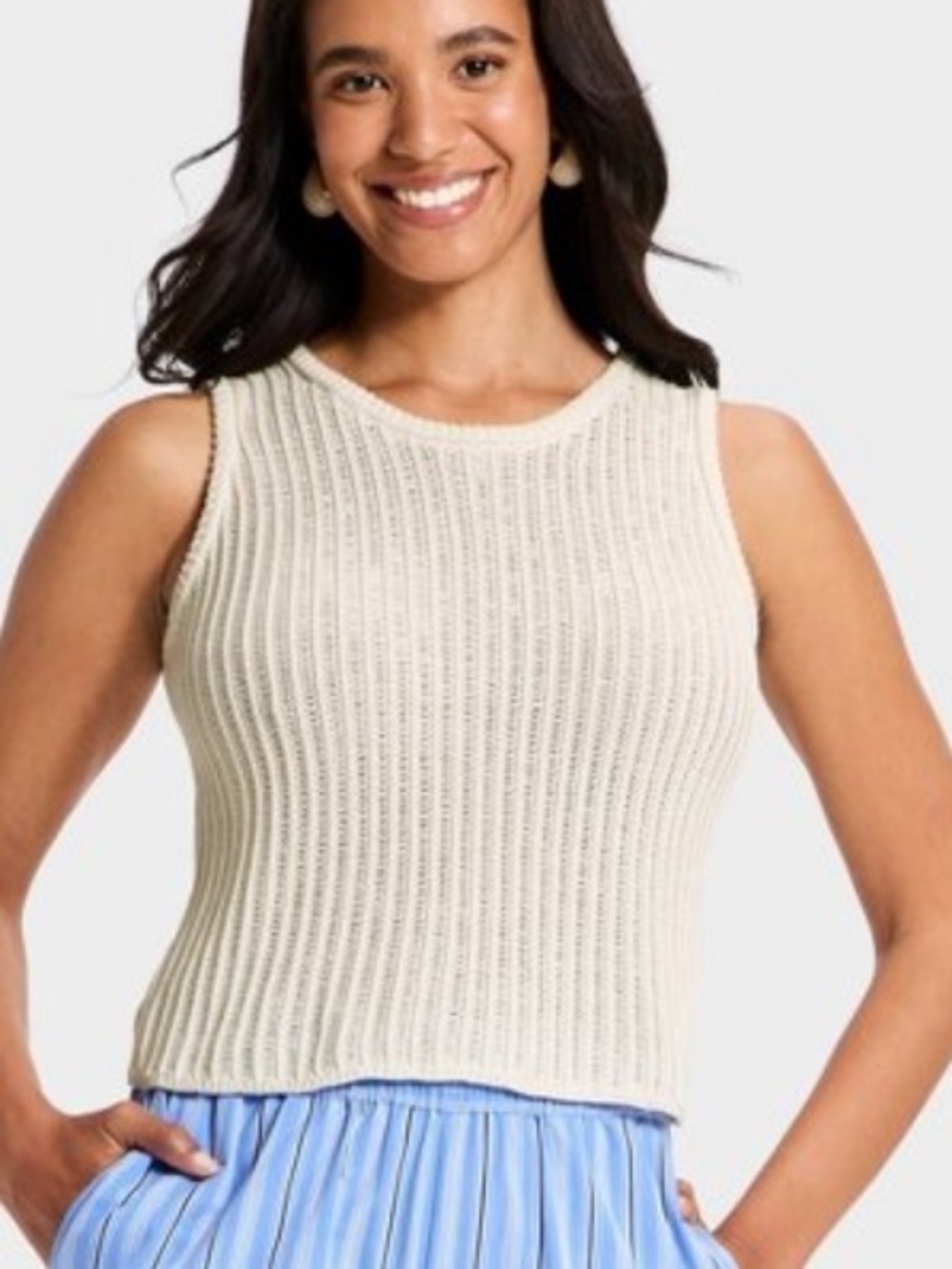 A New Day sweater sleeveless cream tank size medium